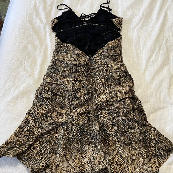 NWT Free People Snake Print Open Back Mini Dress M - Picture 10 of 11